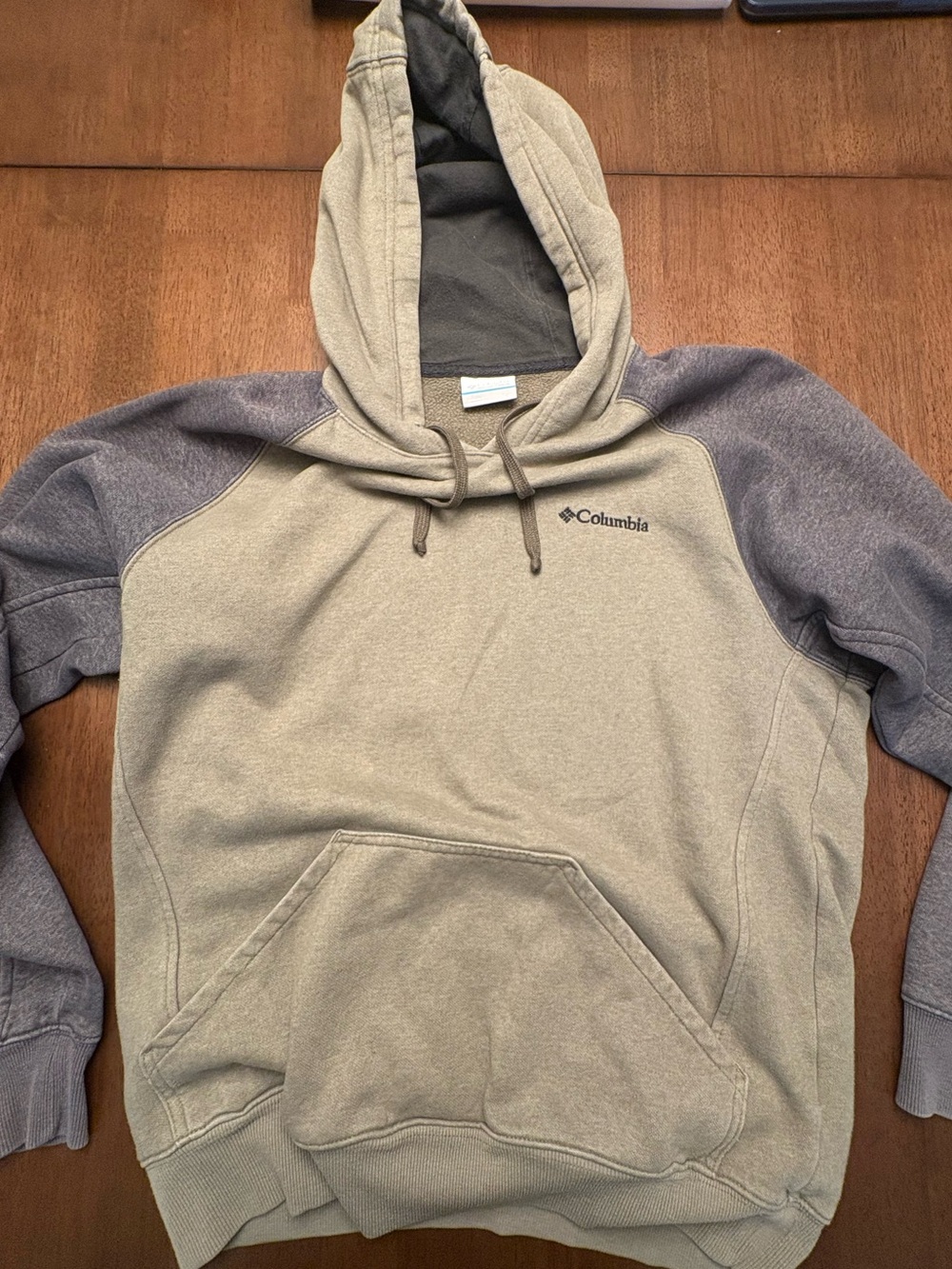 Columbia Two-Tone Hooded Pullover - Khaki & Gray